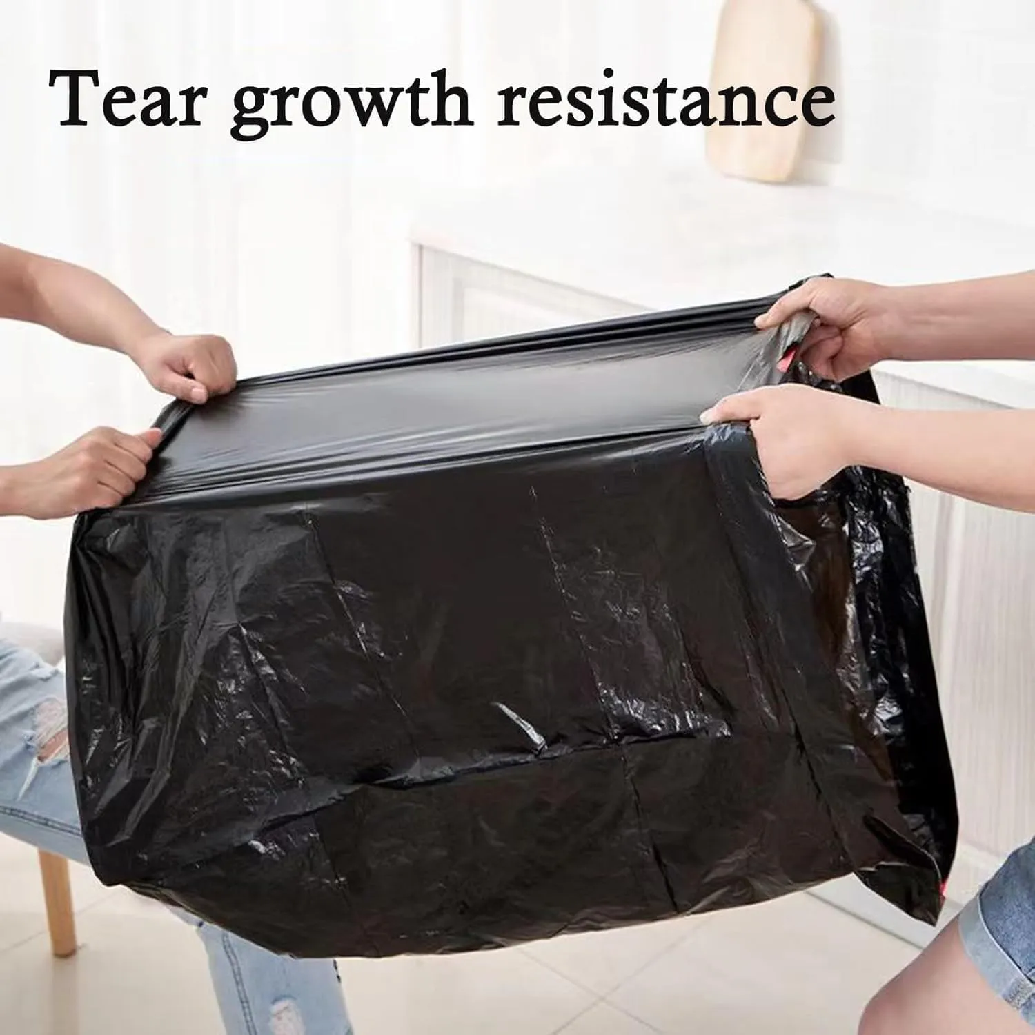 60 Gallon Heavy Duty Trash Bags | 30 Count | 100 x 120 CM | Extra Large Black Garbage Bags | Ultra Strong Contractor Bags