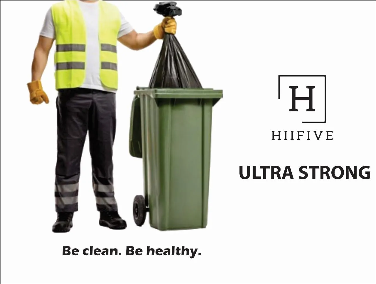60 Gallon Heavy Duty Trash Bags | 30 Count | 100 x 120 CM | Extra Large Black Garbage Bags | Ultra Strong Contractor Bags