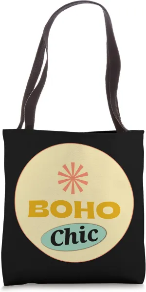 (60s Style Graphics) Boho Chic Tote Bag