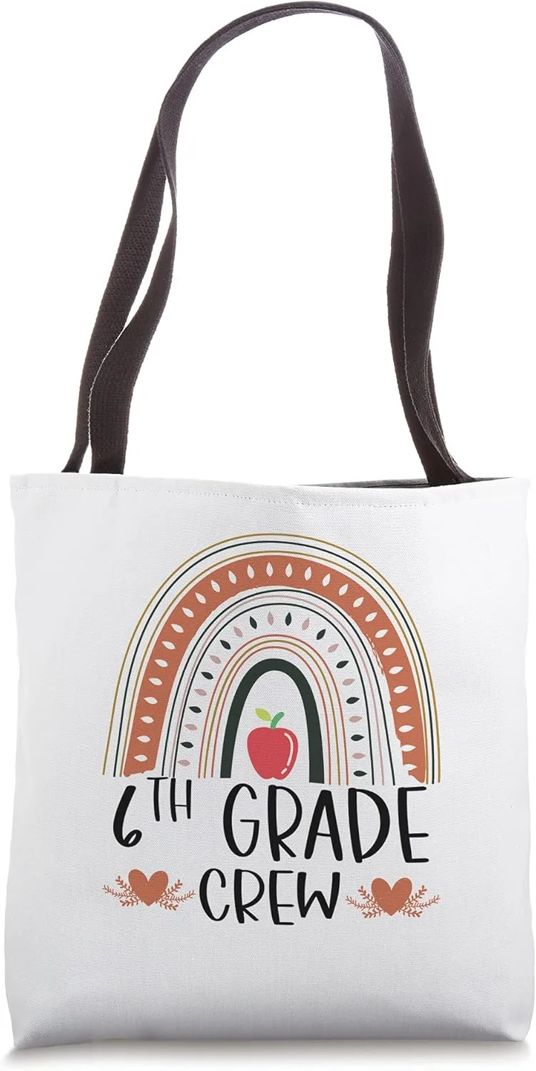 6th grade crew Vibes Back to school first day teachers Boho Tote Bag