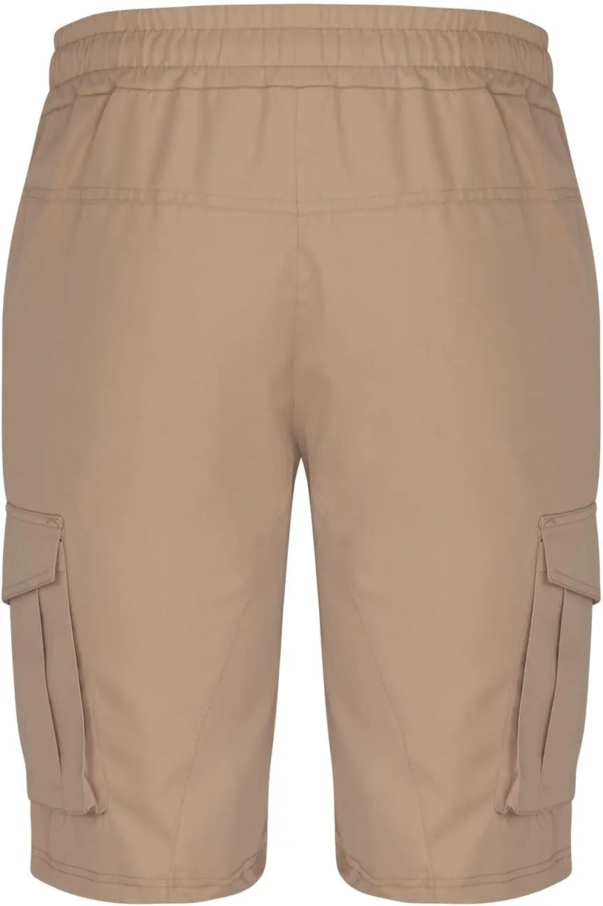7 Inch Inseam Shorts Men 2023 Casual Stylish Drawstring Stretch Multi Pockets Cargo Shorts Utility Tooling Shorts
