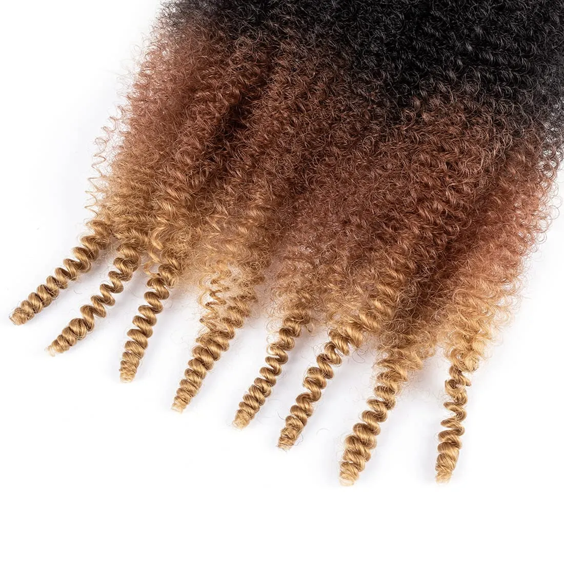8 Packs Pre-Separated Springy Afro Twist Hair 18 Inch 1B/30/27 Marley Hair Pre-Fluffy Natural Curls are Perfect for Marley Crochet Hair Suitable for Black Women (1B/30/27, 18 Inch)
