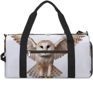 A Barn Owl Gym Bag Travel Duffel Bags for Men Women Large Weekender Bags Carry On Overnight Duffle Bag with Shoe Compartment for Workout