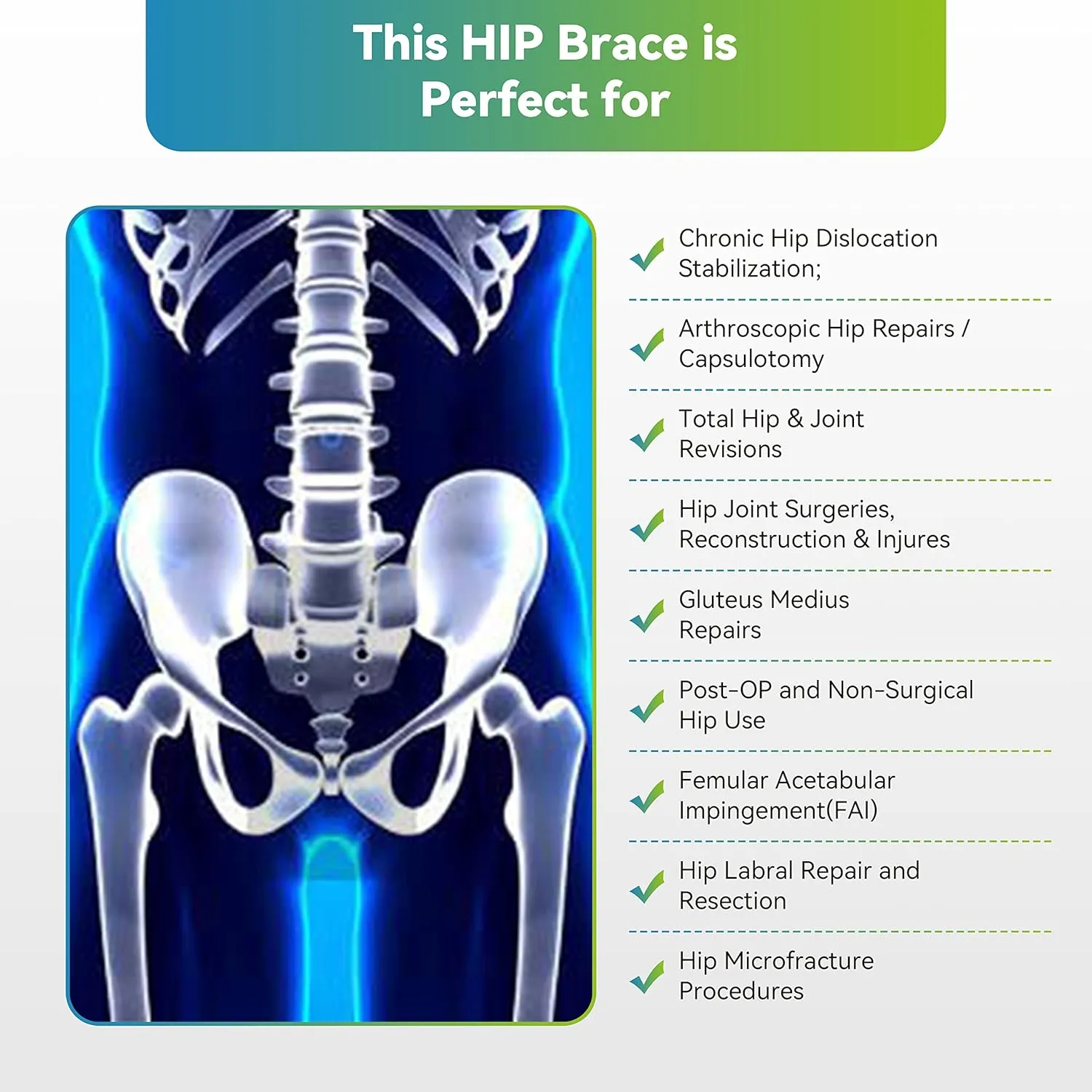 Abduction ROM Post Op Hip Brace Stabilizer Joint Protection Fixation Device Hip Orthosis Support for hip Replacements, Sciatica, Quad Muscle Strains and Pain Relief