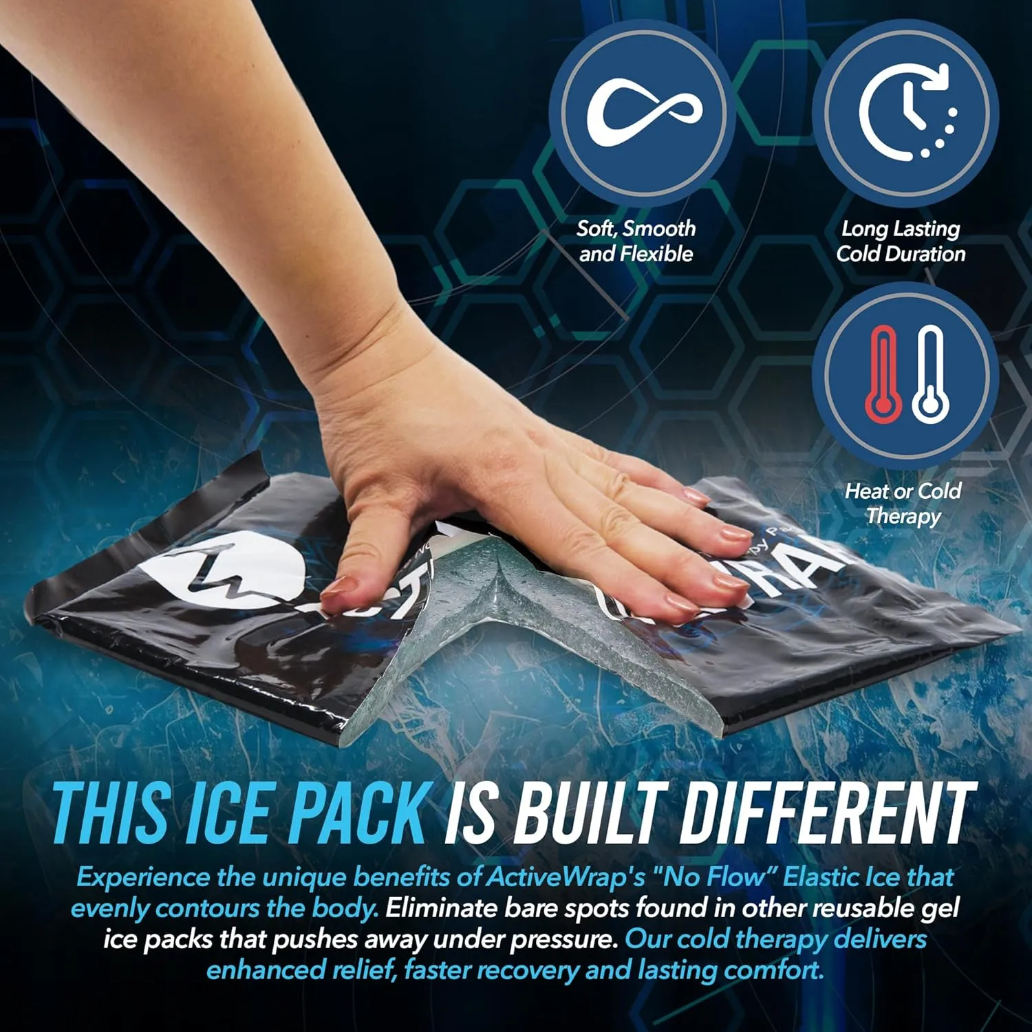 ActiveWrap Shoulder Ice Pack, With 2 Reusable Heat & Ice Packs for Shoulder Pain Relief, Rotator Cuff Cold Therapy, Adjustable Compression Straps, Post-surgery Must-have, Small/Medium