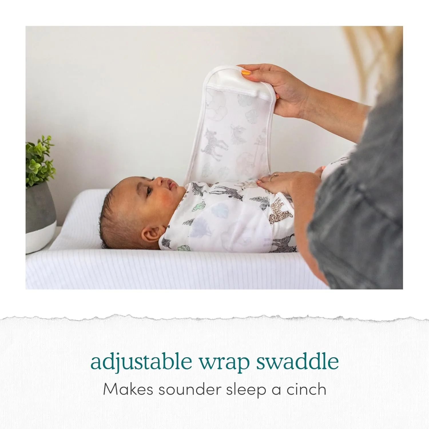 aden   anais Easy Swaddle Wrap, Newborn Wearable Swaddle Blanket, Adjustable Fasteners, 100% Cotton, 3 Pack, 0-3 Months, Desert Sun
