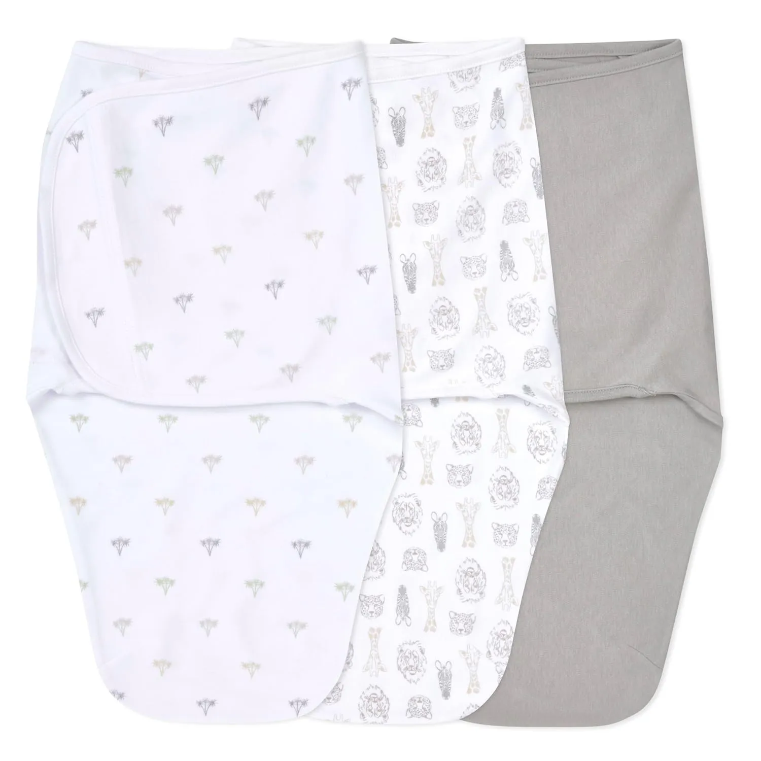 aden   anais Easy Swaddle Wrap, Newborn Wearable Swaddle Blanket, Adjustable Fasteners, 100% Cotton, 3 Pack, 0-3 Months, On Safari