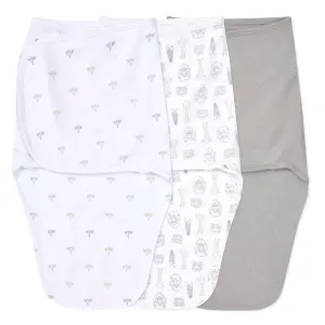 aden   anais Easy Swaddle Wrap, Newborn Wearable Swaddle Blanket, Adjustable Fasteners, 100% Cotton, 3 Pack, 0-3 Months, On Safari
