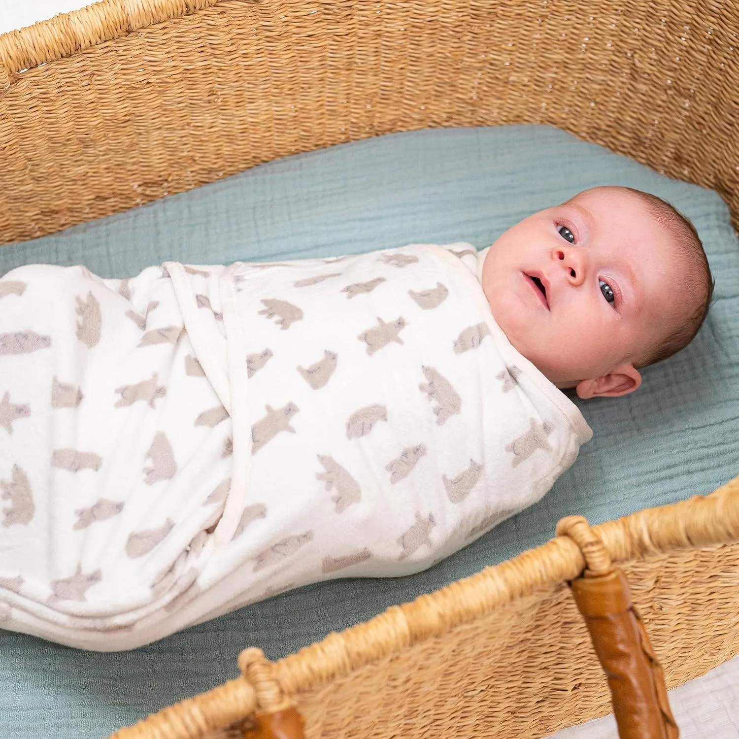 aden   anais Essentials Velboa Wrap 3 Pack, Zipper Bottom for Quick Diaper Change, Newborn Cozy Swaddle Blanket for Safer Sleep, Adjustable, Hip Healthy, TOG 1.5, Little Woods, 0-3 Months