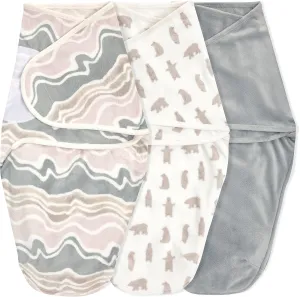 aden   anais Essentials Velboa Wrap 3 Pack, Zipper Bottom for Quick Diaper Change, Newborn Cozy Swaddle Blanket for Safer Sleep, Adjustable, Hip Healthy, TOG 1.5, Little Woods, 0-3 Months
