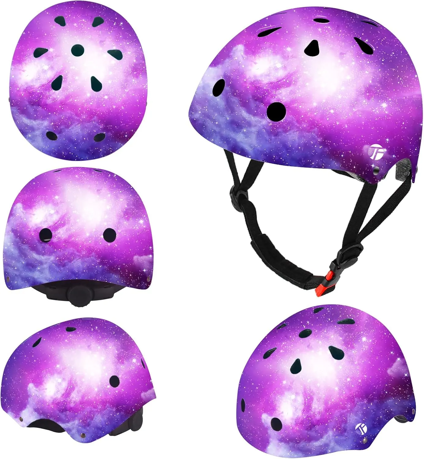 Adjustable Color Gradient Skateboard Helmet for 3-5-8-14 Ages【Toddler Kids Youth Adult】 Girls Boys Woman.Bike Helmet for Multi-Sports Cycling Bicycle Scooter Inline Roller Skate Rollerblading
