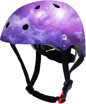 Adjustable Color Gradient Skateboard Helmet for 3-5-8-14 Ages【Toddler Kids Youth Adult】 Girls Boys Woman.Bike Helmet for Multi-Sports Cycling Bicycle Scooter Inline Roller Skate Rollerblading