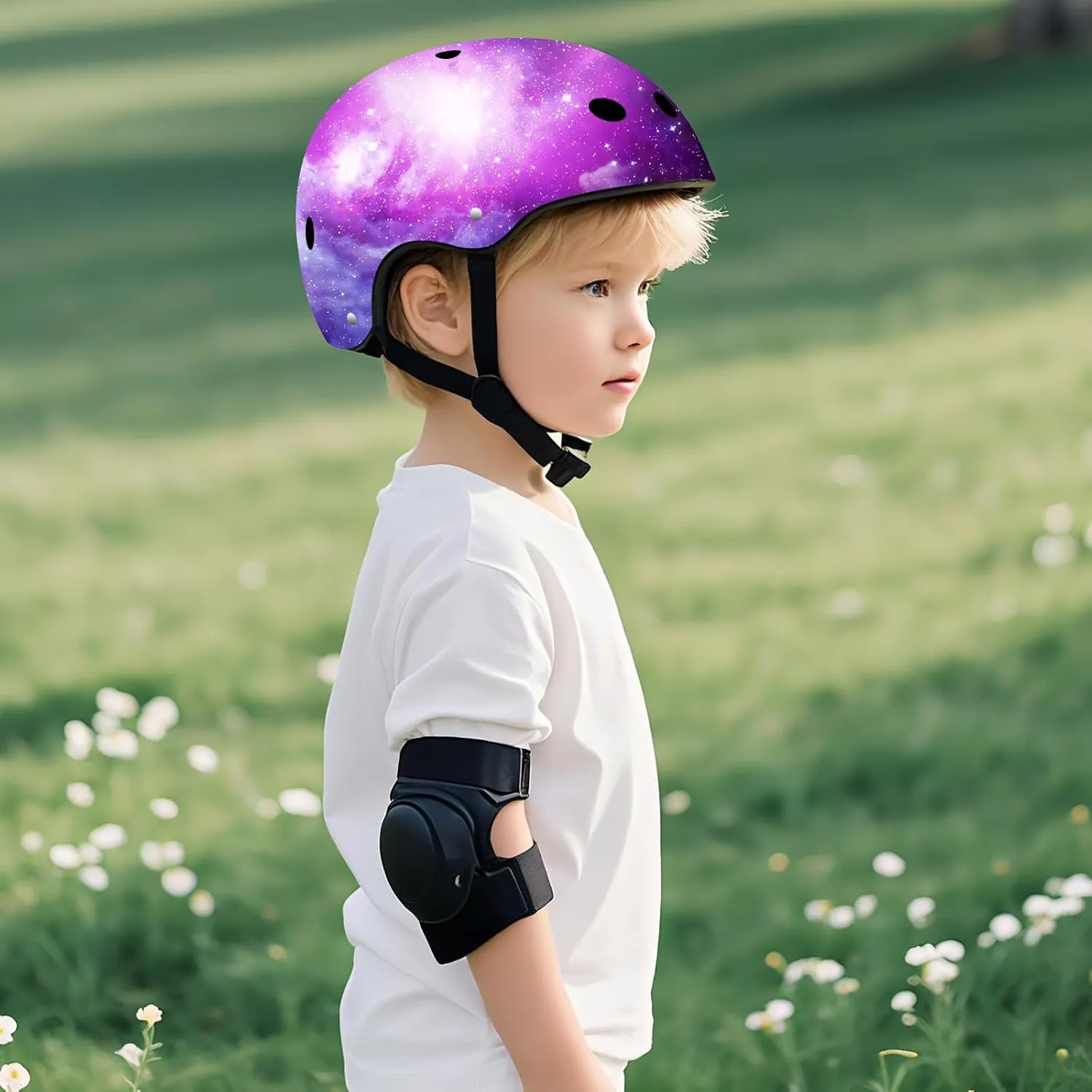 Adjustable Color Gradient Skateboard Helmet for 3-5-8-14 Ages【Toddler Kids Youth Adult】 Girls Boys Woman.Bike Helmet for Multi-Sports Cycling Bicycle Scooter Inline Roller Skate Rollerblading