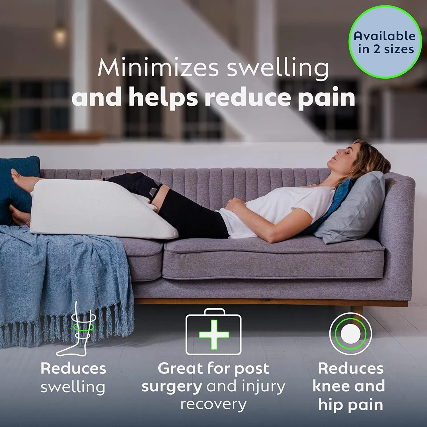 Adjustable Leg, Knee, Ankle Support and Elevation Pillow | Surgery | Injury | Rest | (Short)