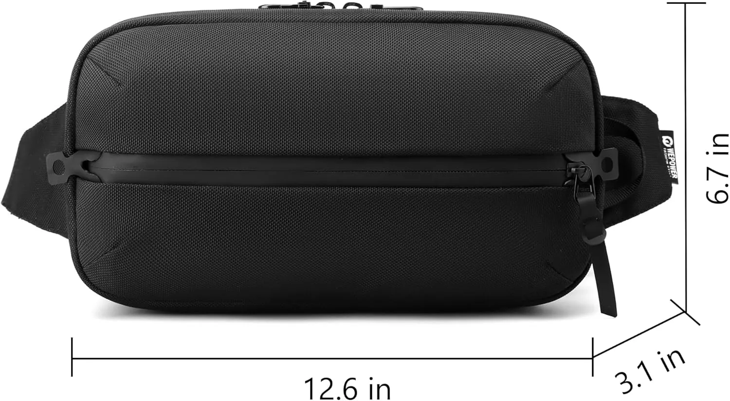 Adjustable Sling Bag for Men Women with Anti-theft Zipper,Multipurpose Crossbody Bags Chest Waist Belt,Water Resistant Fanny Pack Shoulder Hip Pack for Travel,Cycling,Work, Sport,Black
