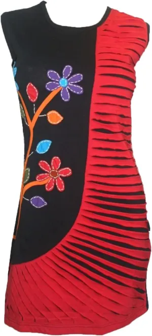 Agan Traders Women's 2025 Spring Gypsy Tribal Boho Knit Cotton Rib Bohemian Mini Dress