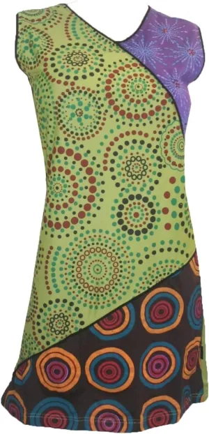 Agan Traders Women's 2025 Spring Gypsy Tribal Boho Knit Cotton Rib Bohemian Mini Dress