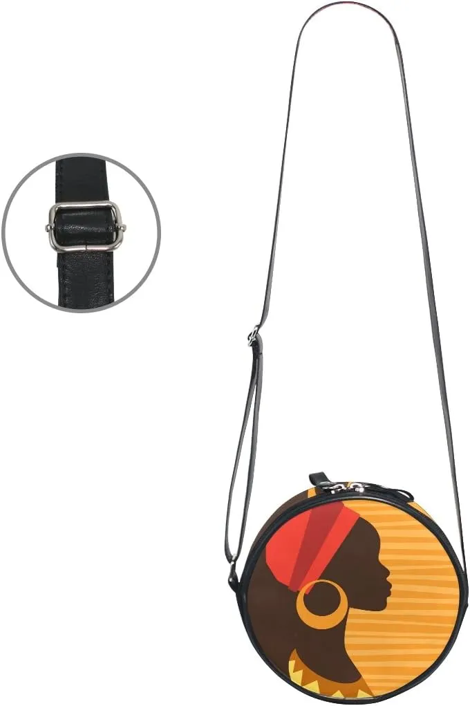 ALAZA Art Paris Eiffel Tower Painting Round Crossbody Bag Canvas Messenger Purse