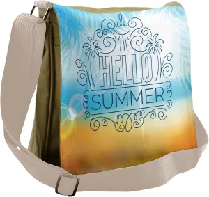 Ambesonne Beach Messenger Bag, Abstract Sunny Seashore, Unisex Cross-body