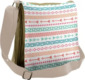 Ambesonne Colorful Messenger Bag, Aztec Tribe Maya Arrow, Unisex Cross-body