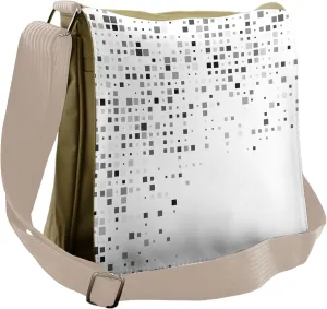 Ambesonne Digital Messenger Bag, Radiant Rectangle Parallel, Unisex Cross-body