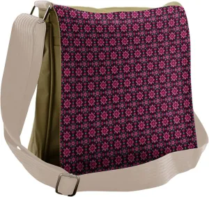 Ambesonne Floral Messenger Bag, Boho Botany Foliage, Unisex Cross-body