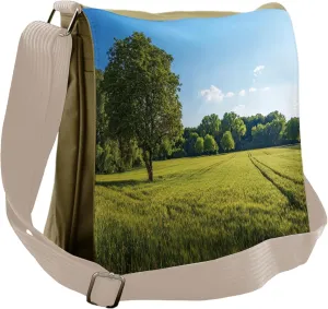 Ambesonne Forest Messenger Bag, Uplifting Nature Photo, Unisex Cross-body