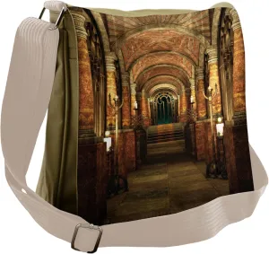 Ambesonne Gothic Messenger Bag, Secret Passage Medieval, Unisex Cross-body