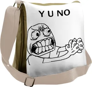 Ambesonne Humor Messenger Bag, Hipster Mascot Meme, Unisex Cross-body