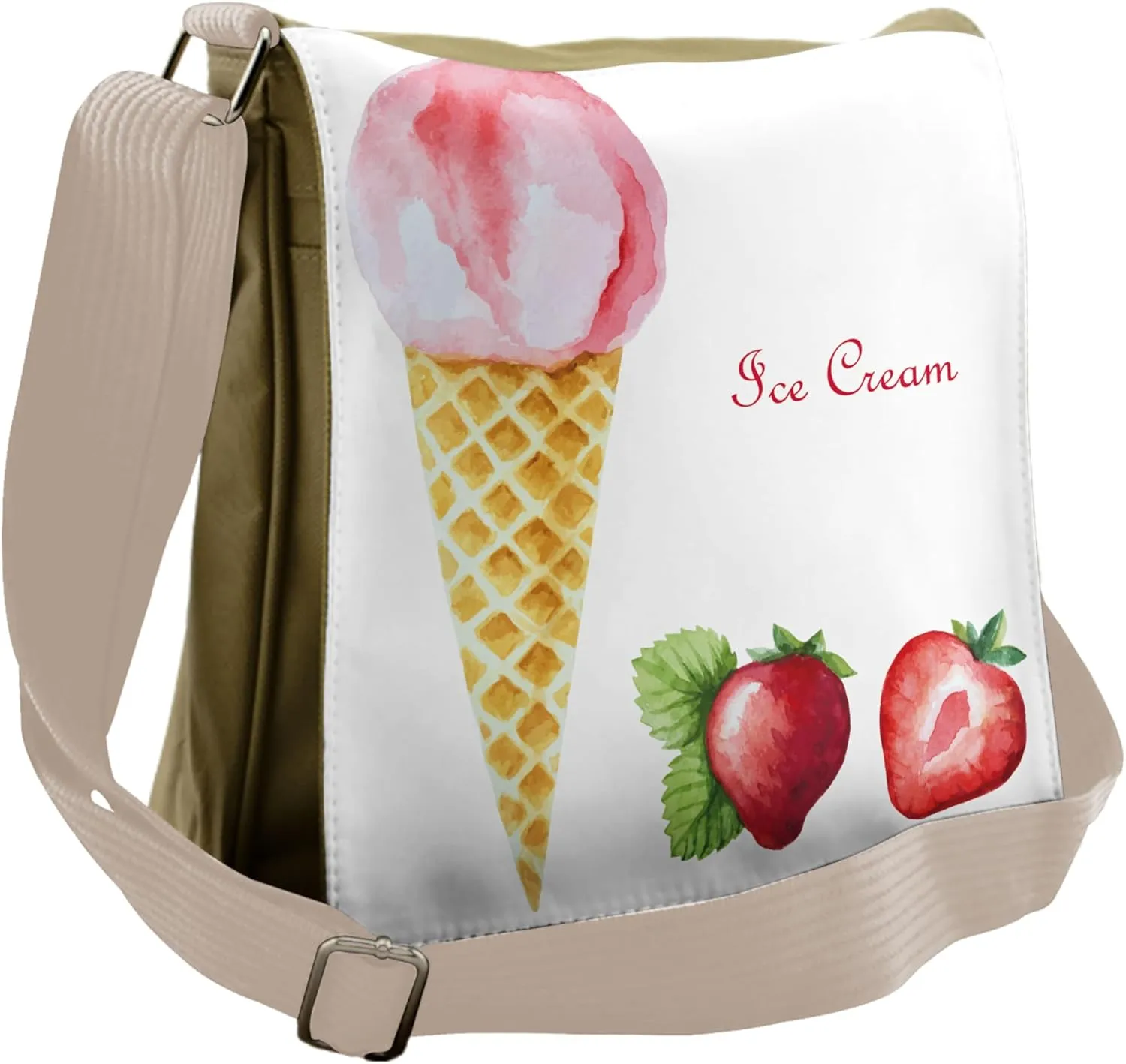 Ambesonne Ice Cream Messenger Bag, Summer Flavors, Unisex Cross-body