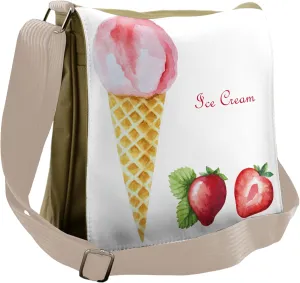 Ambesonne Ice Cream Messenger Bag, Summer Flavors, Unisex Cross-body