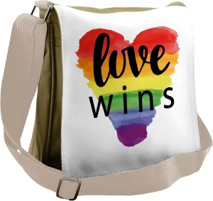 Ambesonne Inspirational Messenger Bag, Gay Parade Slogan, Unisex Cross-body