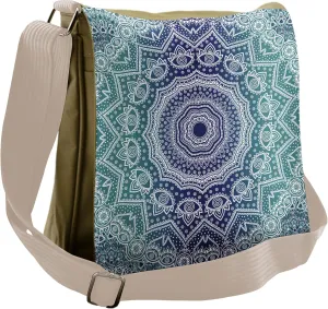 Ambesonne Navy and Teal Messenger Bag, Ombre Tribe, Unisex Cross-body