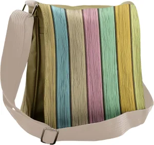 Ambesonne Pastel Messenger Bag, Colorful Wooden Planks, Unisex Cross-body