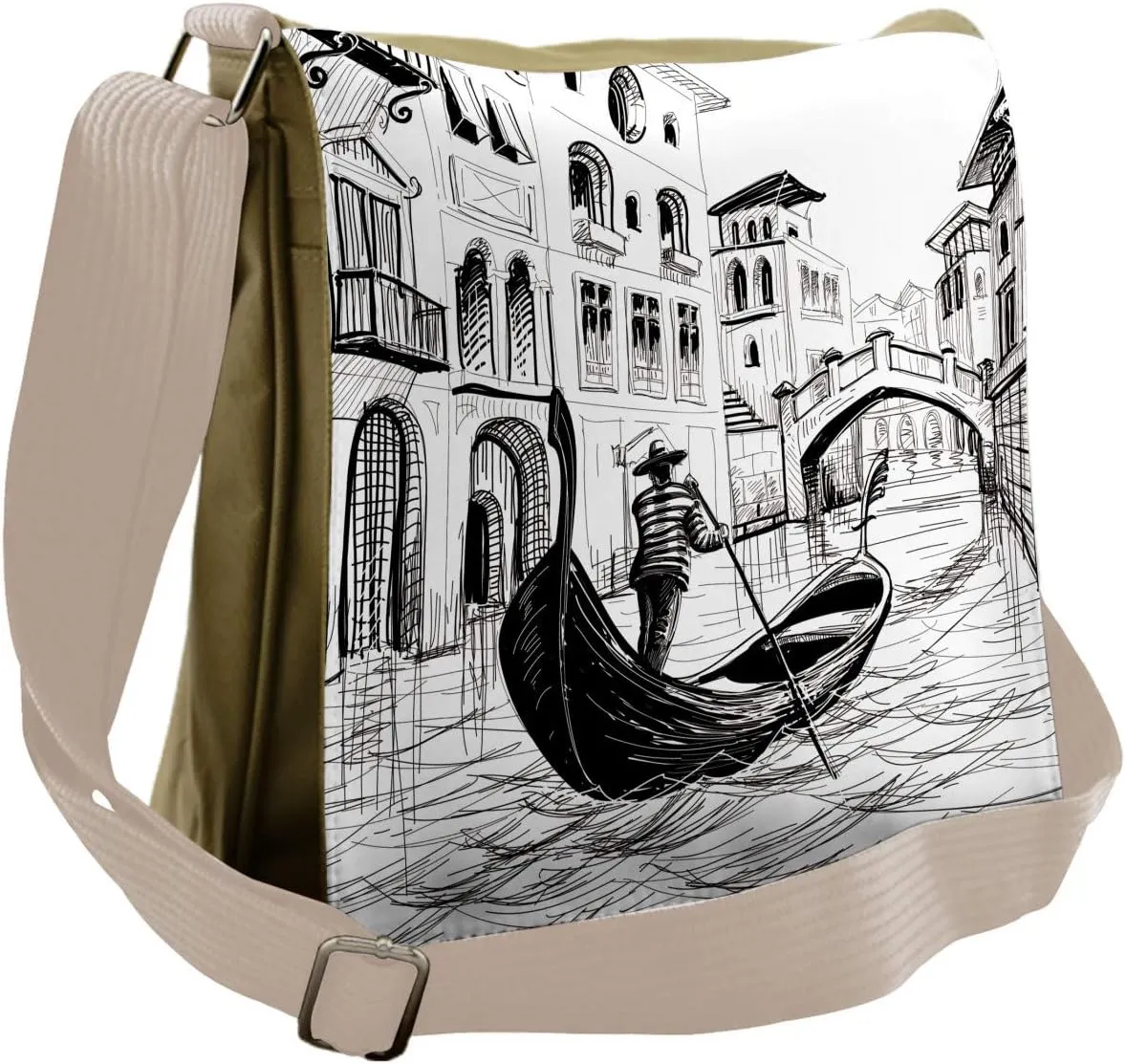 Ambesonne Sketchy Messenger Bag, Mediterranean Holiday, Unisex Cross-body