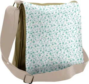 Ambesonne Spring Messenger Bag, Pattern with Flower Stem, Unisex Cross-body