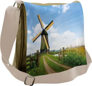 Ambesonne Windmill Messenger Bag, Holland in the Spring, Unisex Cross-body