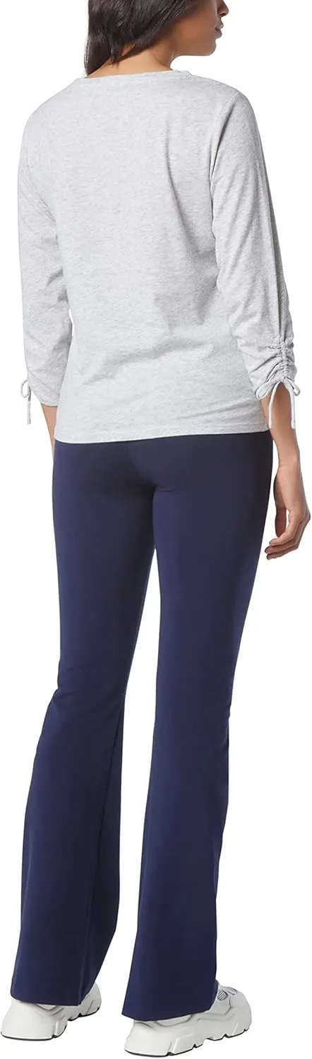 Andrew Marc Women's Performance Adjustable Spaghetti Drawstrings 3/4 T-Shirt W/Sleeve Cinching