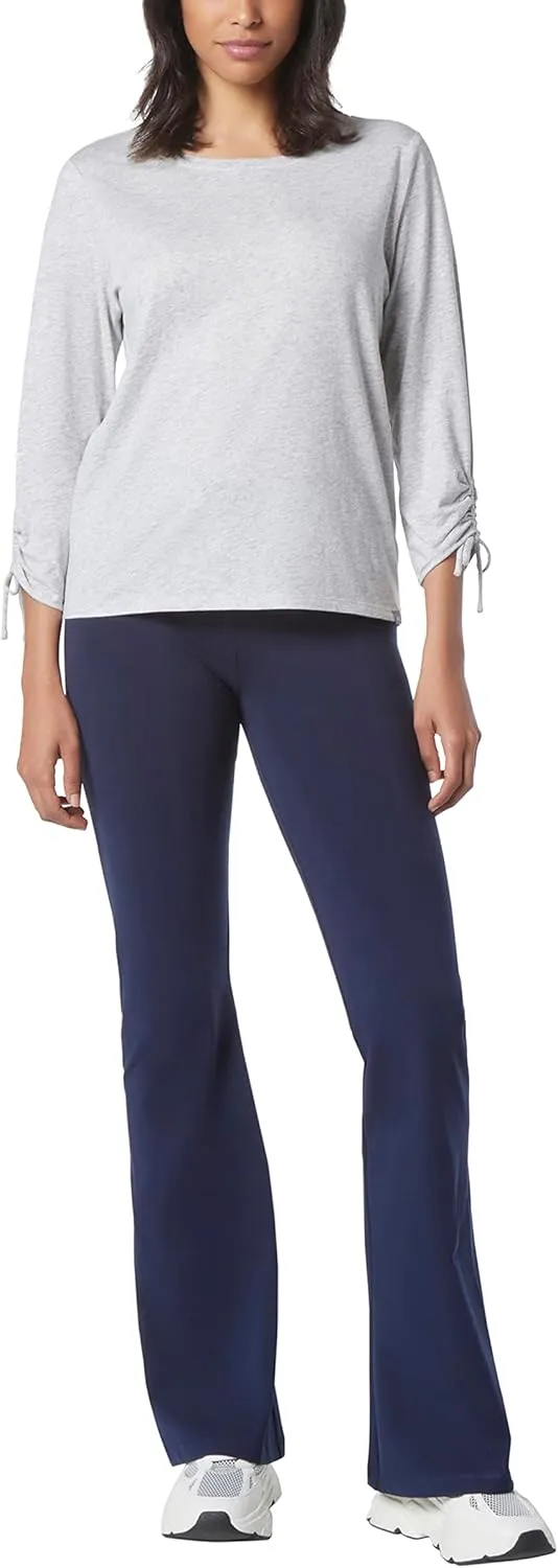 Andrew Marc Women's Performance Adjustable Spaghetti Drawstrings 3/4 T-Shirt W/Sleeve Cinching