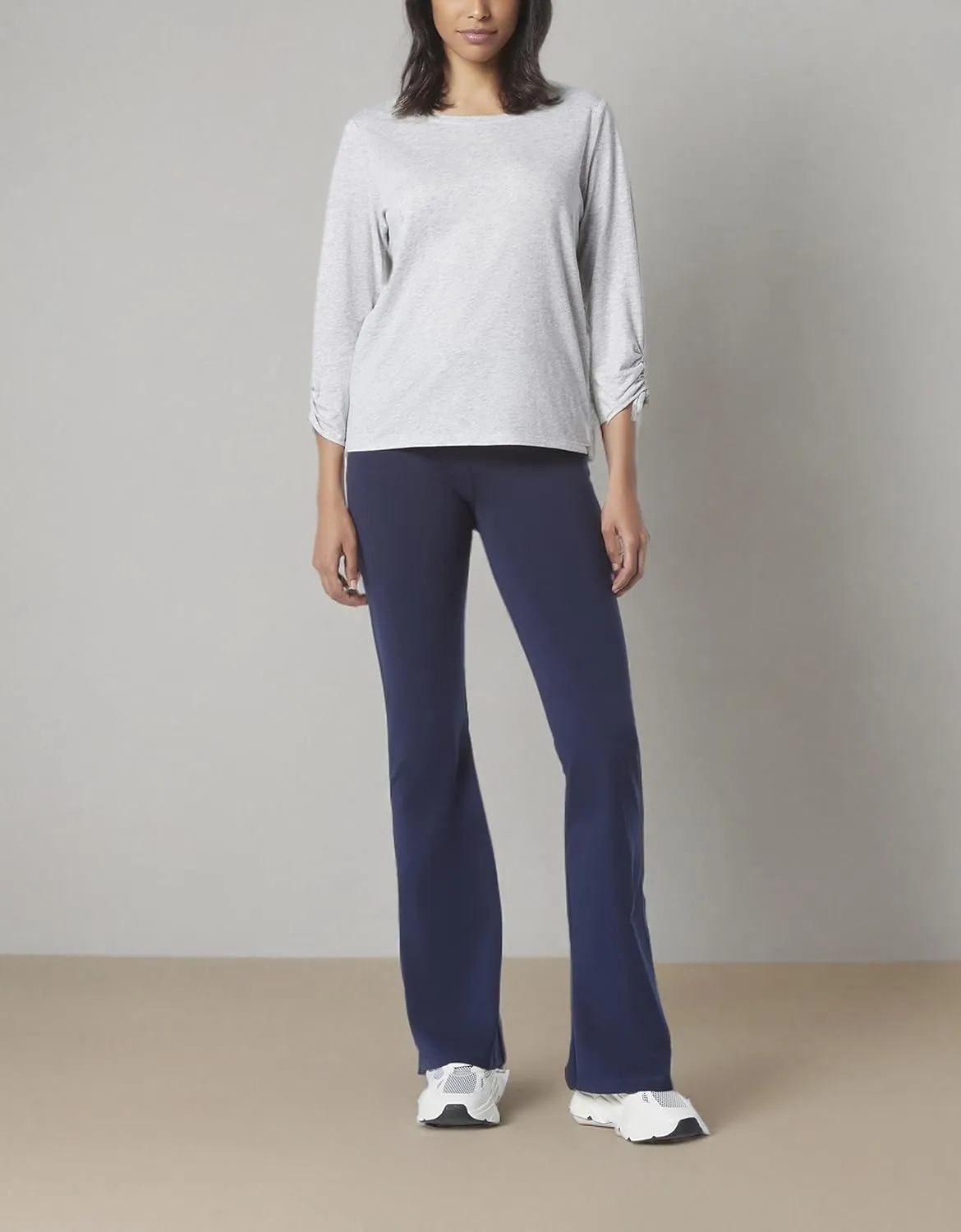 Andrew Marc Women's Performance Adjustable Spaghetti Drawstrings 3/4 T-Shirt W/Sleeve Cinching
