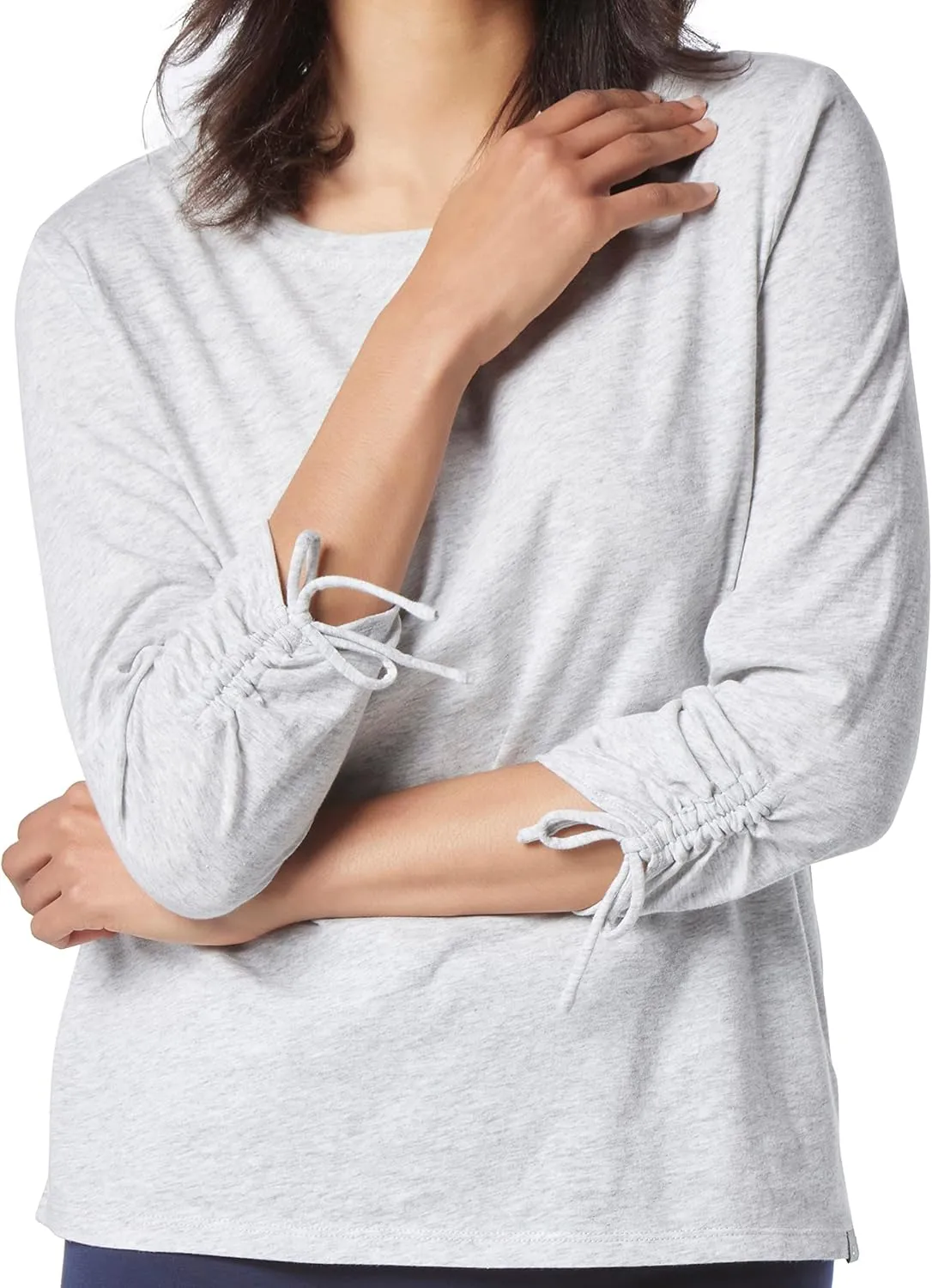 Andrew Marc Women's Performance Adjustable Spaghetti Drawstrings 3/4 T-Shirt W/Sleeve Cinching