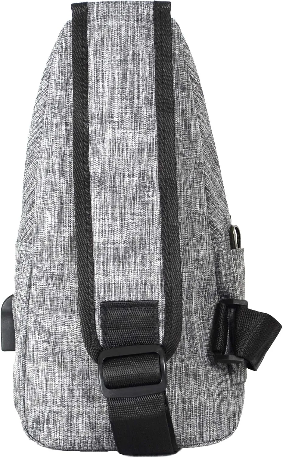 Anti-Theft Daypack Crossbody Sling Backpack, USB Charging Connector Port, Lightweight Day Pack for Travel, Hiking, Everyday, Regular, Gray