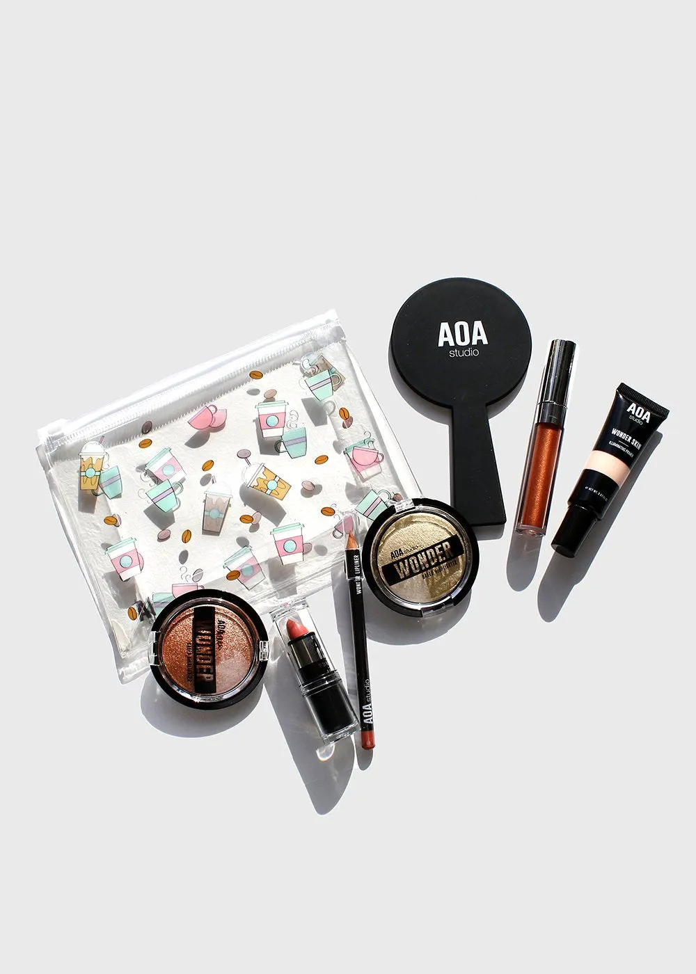 AOA Clear Makeup Pouch - Coffee