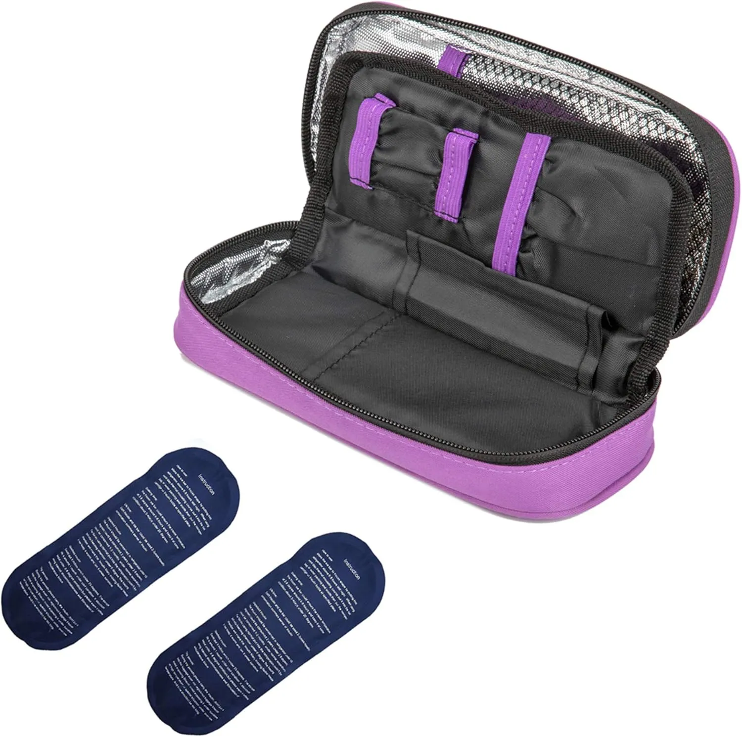 apollo walker Insulin Cooler Travel Case Diabetic Medication Cooler with Ice Packs and Insulation Liner