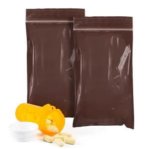 APQ Amber Zip Bags for Packaging, 3 x 5 inch. Pack of 100 Plastic Zip Bags 3 Mil Thick. Water Resistant Reclosable Plastic Bags with Zipper Closure for Travel, Storage, Packaging and Shipping