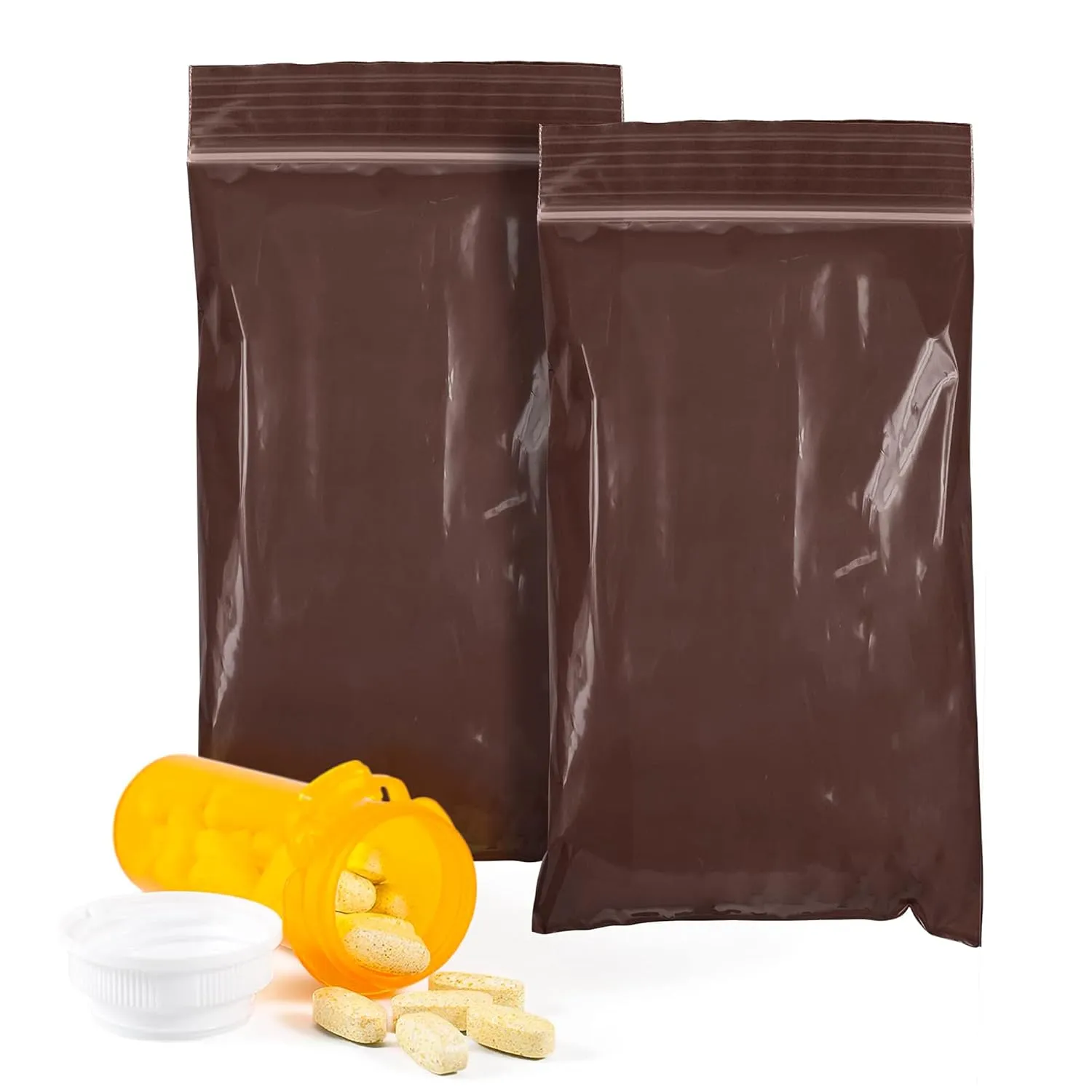 APQ Amber Zip Bags for Packaging, 3 x 5 inch. Pack of 100 Plastic Zip Bags 3 Mil Thick. Water Resistant Reclosable Plastic Bags with Zipper Closure for Travel, Storage, Packaging and Shipping