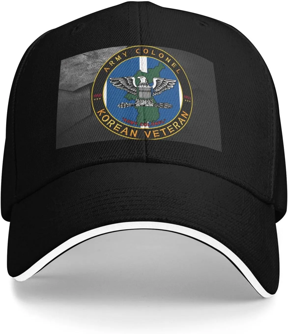 Army Colonel Korean Veteran Airflow Sandwich Baseball Cap - Adjustable for Men and Women Comfortable Dad Hat Black69