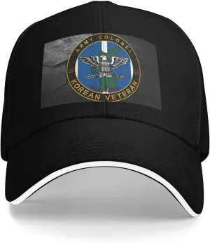 Army Colonel Korean Veteran Airflow Sandwich Baseball Cap - Adjustable for Men and Women Comfortable Dad Hat Black69