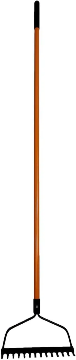 Ashman Bow Rake (1 Pack) – Heavy Duty Rake to Gather Fallen Leaves, Equipped with Rubber Grip Handle for a Strong Hold When Working – Rust Resistant.