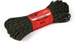Atwood Rope MFG 1/4” inch Braided Utility Rope. Camouflage, 100ft Made in USA, Lightweight Strong Versatile Rope for Camping, Survival, DIY, Knot Tying